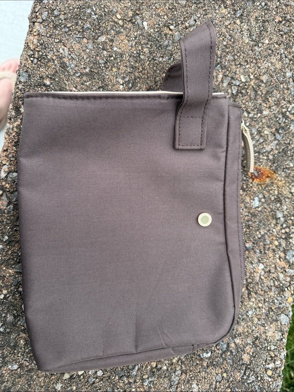 Bulgari emirates Brown Toiletry Pouch with Gold Hardware